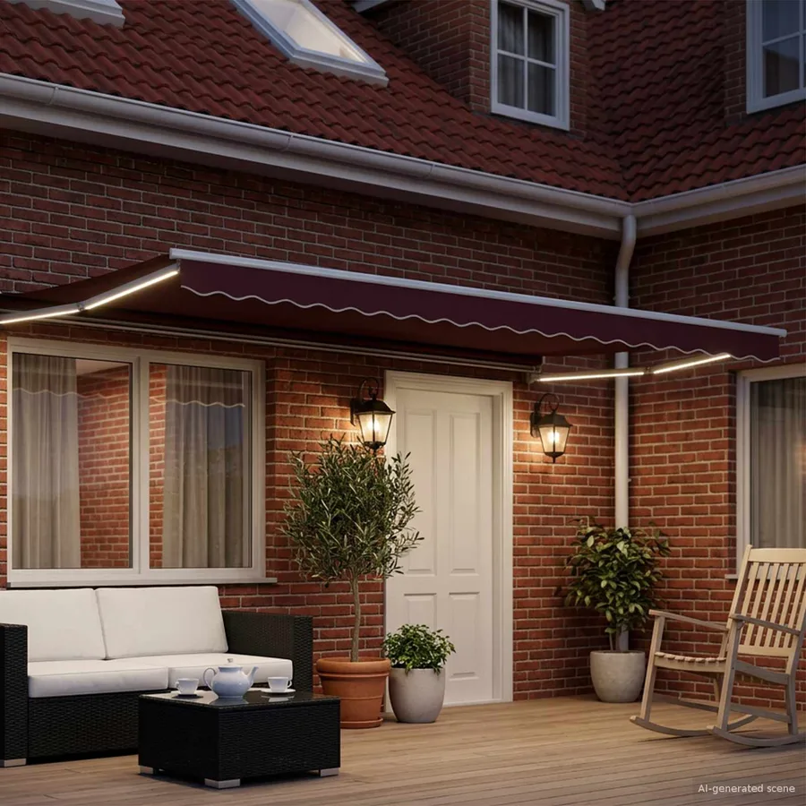 Auvent rétractable électrique Rouge bordeaux 4 × 3 m - 3