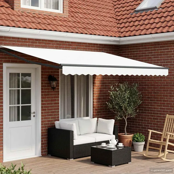 Auvent rétractable électrique Blanc 4,5 × 3 m