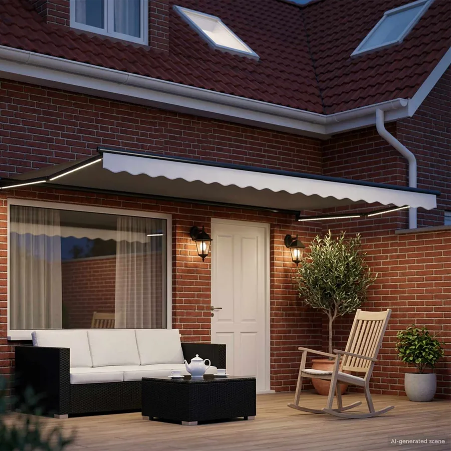 Auvent rétractable électrique Blanc 4,5 × 3 m - 3