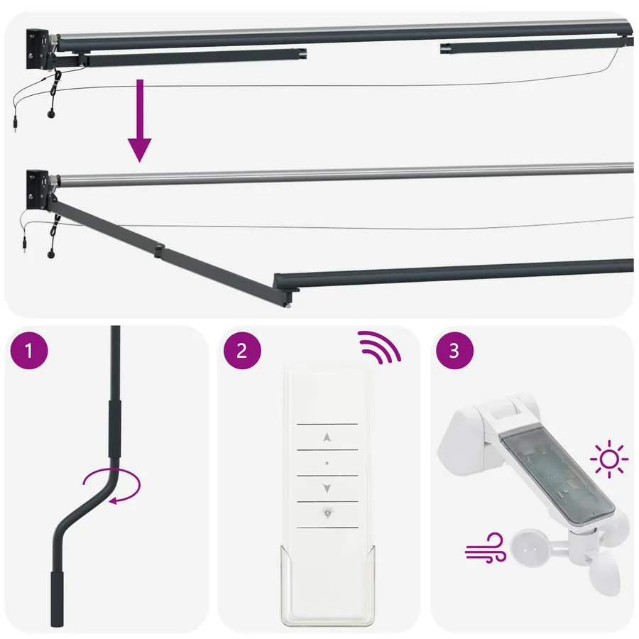 Auvent rétractable électrique Multicolore 4 × 3 m - 12