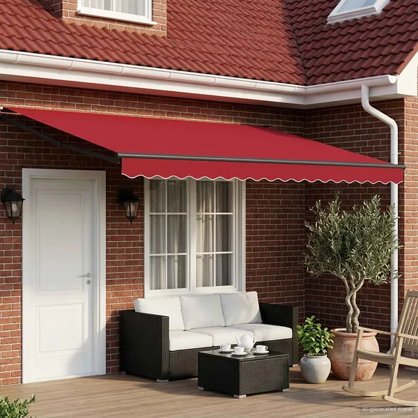 Auvent rétractable électrique Rouge 4 × 3 m