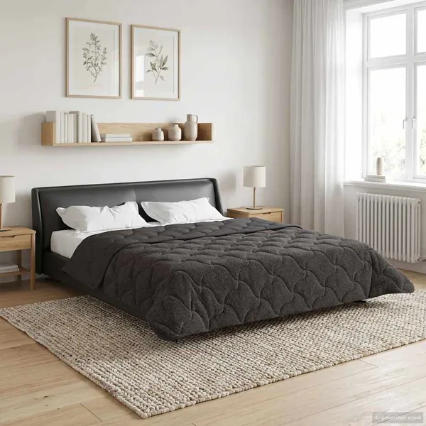Duvet complet toute l'année Matelassé Anthracite 220 x 240 cm