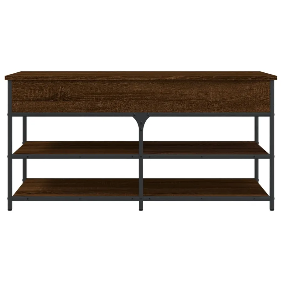 Banc à chaussures chêne marron 100x42,5x50 cm bois d'ingénierie - 7