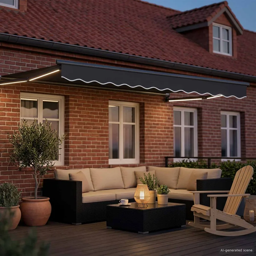Auvent rétractable électrique Anthracite 3 x 2,5 m - 3