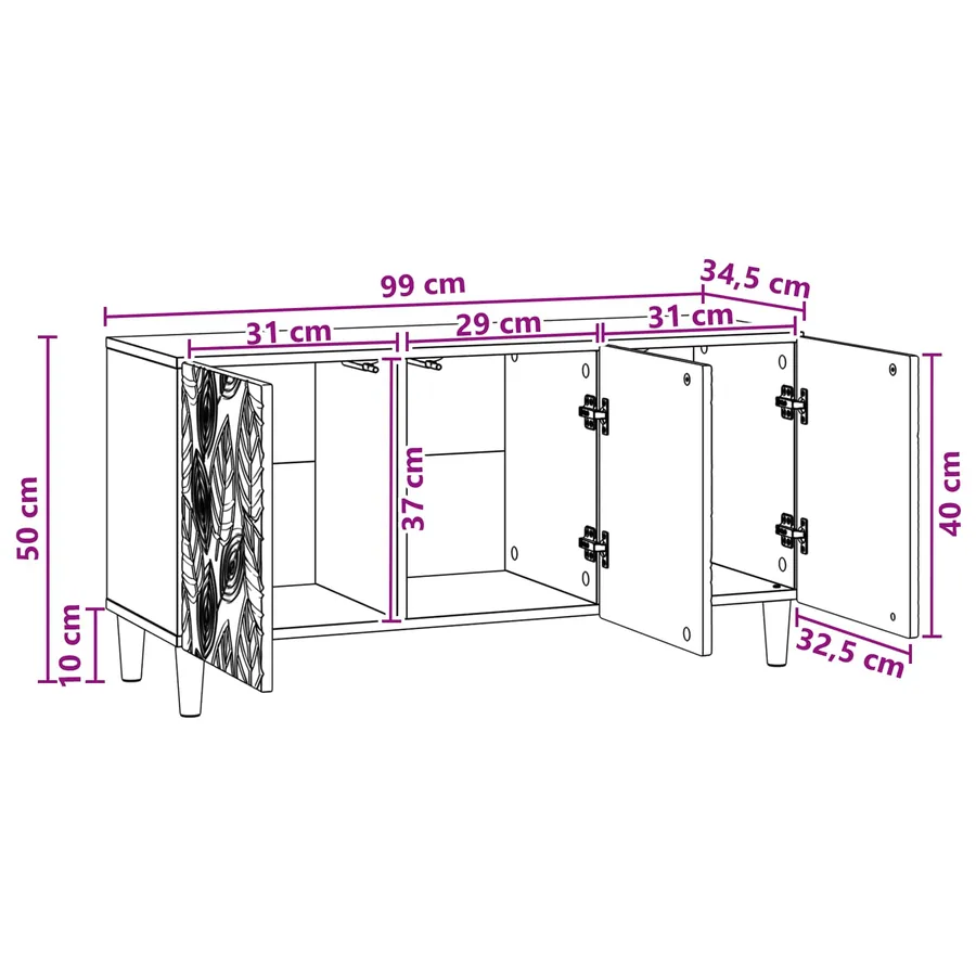 Meuble TV 99 x 34,5 x 50 cm Chêne fumé Bois d'ingénierie - 8