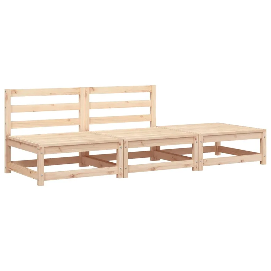 Canapé de jardin sans accoudoirs repose-pieds bois pin massif - 2