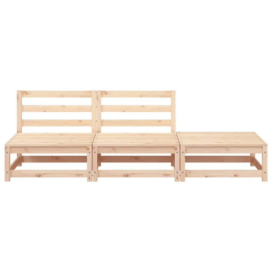 Canapé de jardin sans accoudoirs repose-pieds bois pin massif - 4