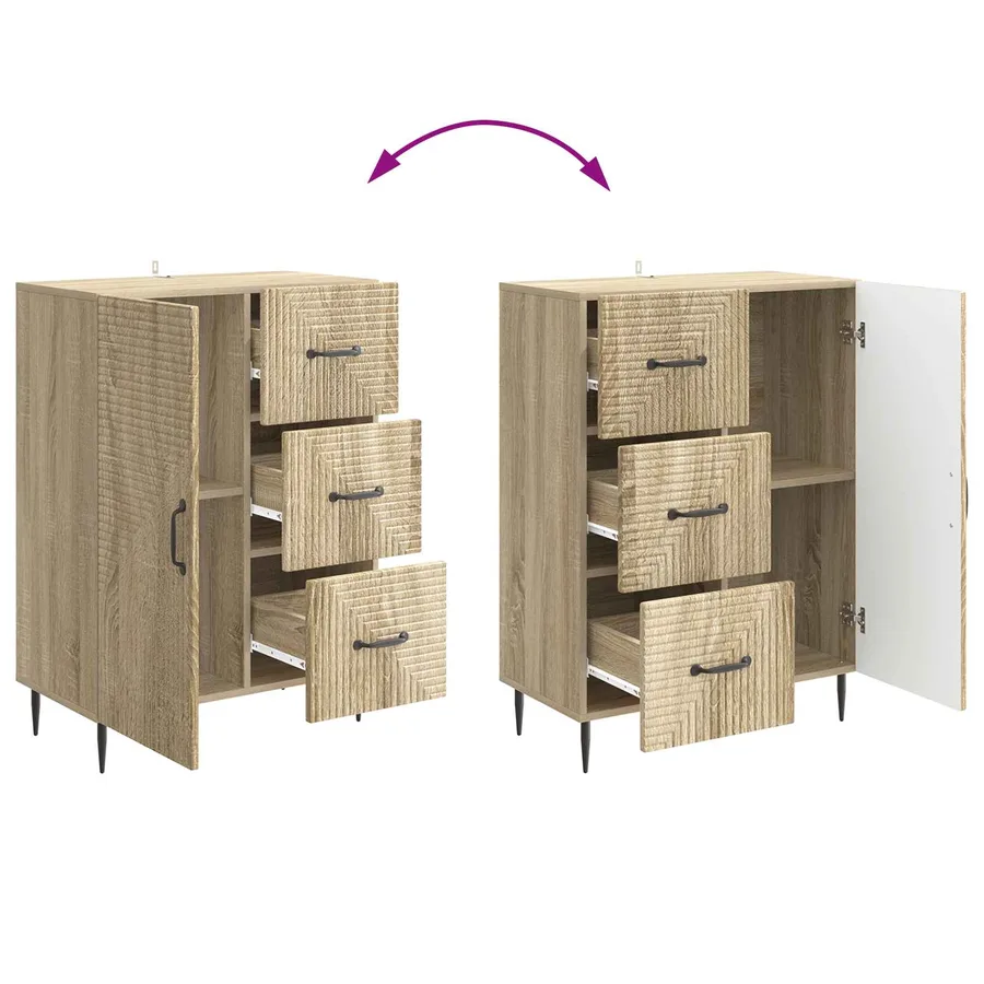Buffet Chêne Sonoma 66 x 34,5 x 89,5 cm Bois d'ingénierie - 8