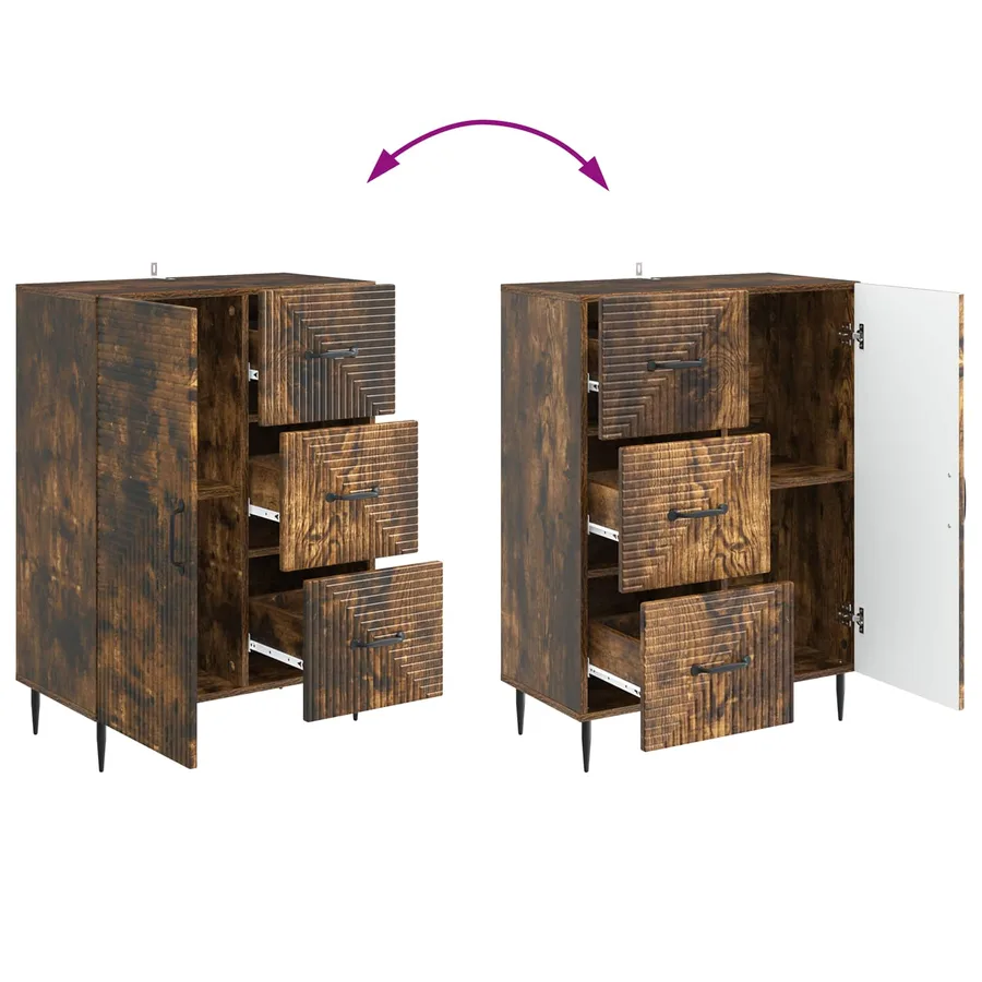 Buffet Chêne fumé 66 x 34,5 x 89,5 cm Bois d'ingénierie - 10