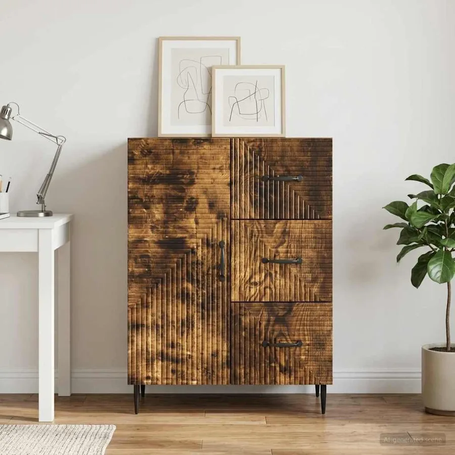 Buffet Chêne fumé 66 x 34,5 x 89,5 cm Bois d'ingénierie - 4