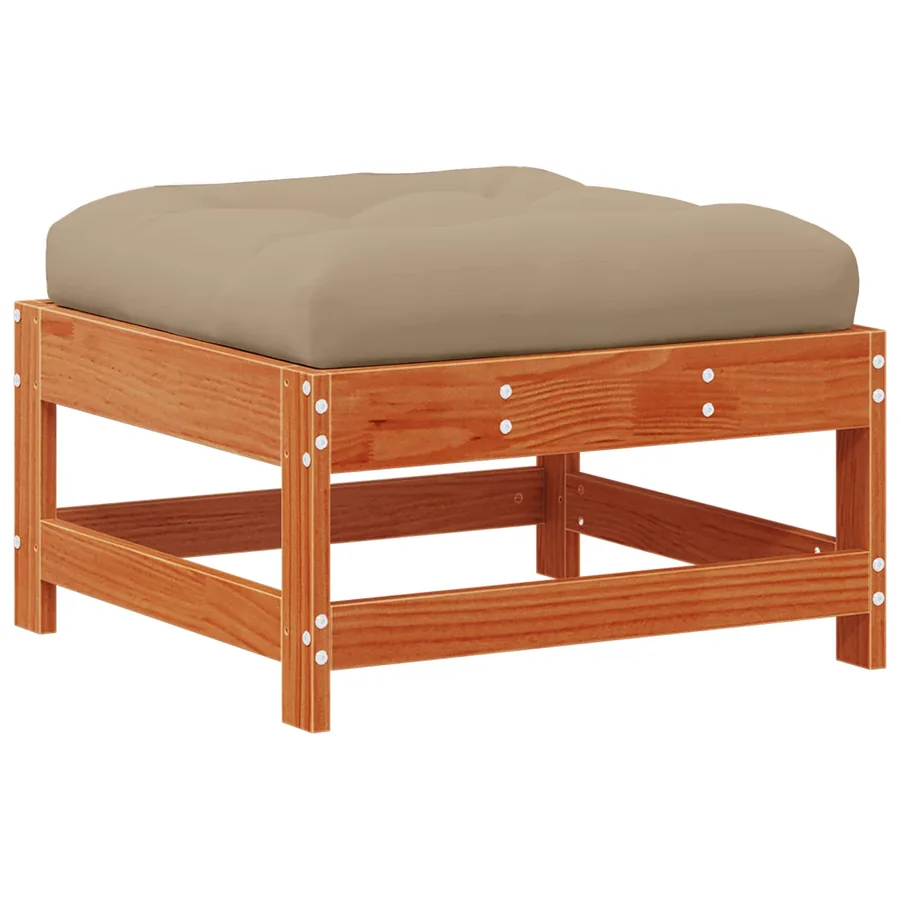 Ensemble de salon de jardin 4 pcs Brun cire Bois de pin massif - 6