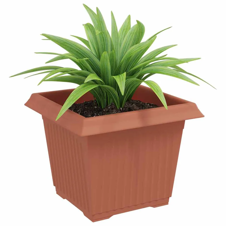 Pot de Fleurs Carré 6 pcs Rouge brique 23 x 23 x 17,5 cm - 3