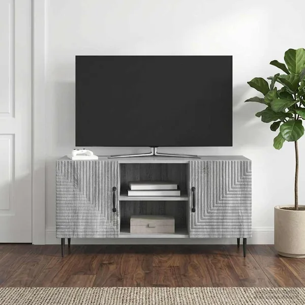 Meuble TV Sonoma gris 102 x 34,5 x 50 cm Bois d'ingénierie