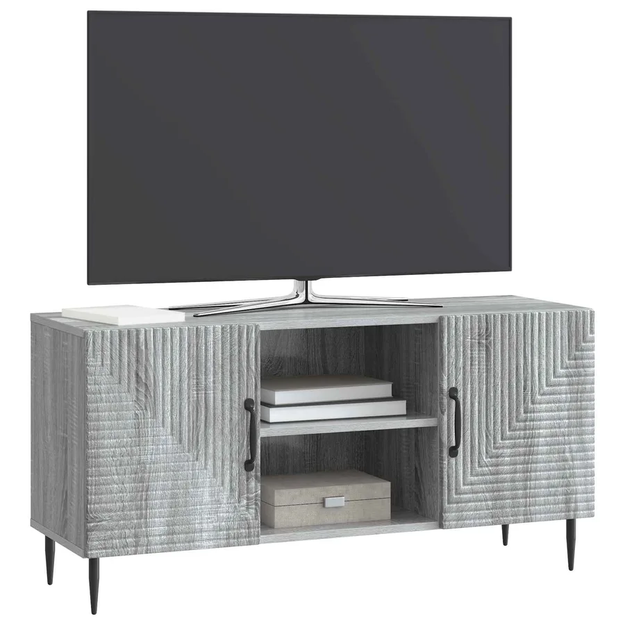 Meuble TV Sonoma gris 102 x 34,5 x 50 cm Bois d'ingénierie - 3
