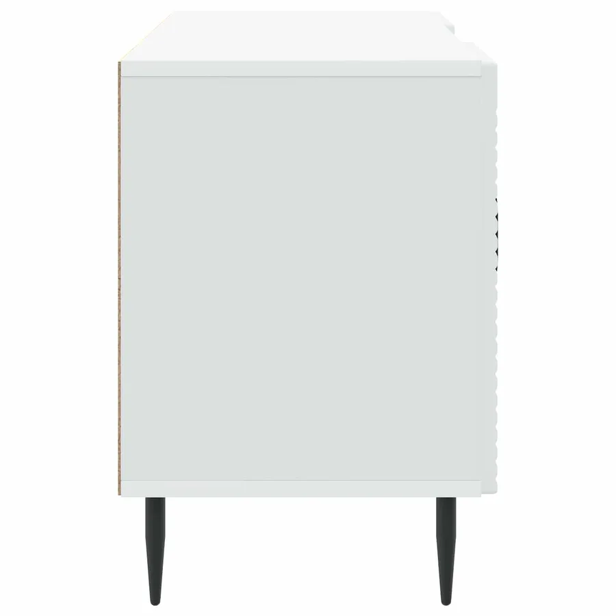 Meuble TV Blanc 102 x 34,5 x 50 cm Bois d'ingénierie - 7