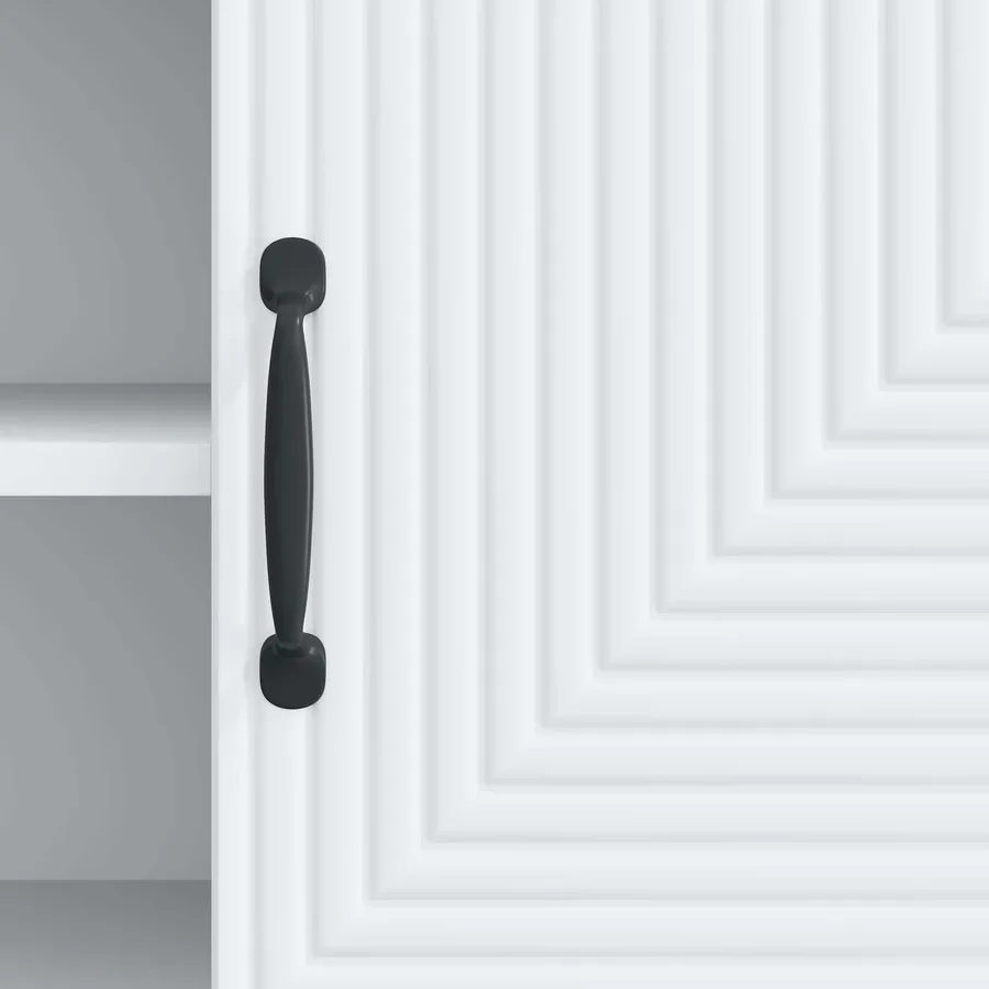 Meuble TV Blanc 102 x 34,5 x 50 cm Bois d'ingénierie - 8