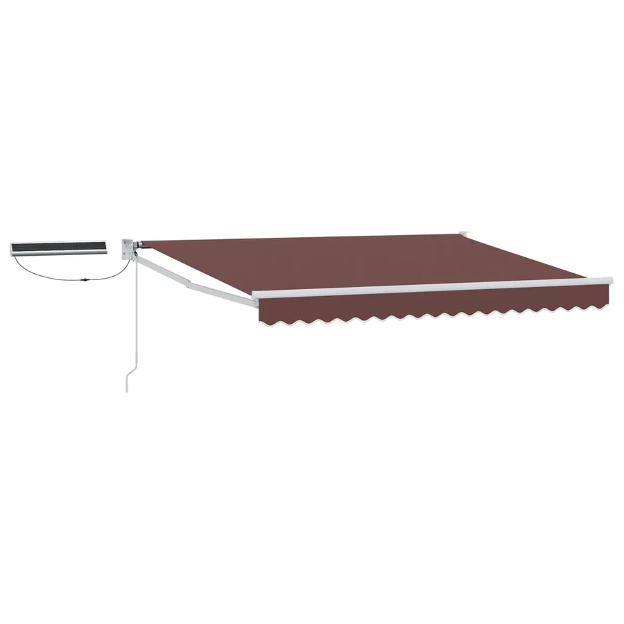 Auvent rétractable électrique Marron et blanc 3,5 x 2 m - 2