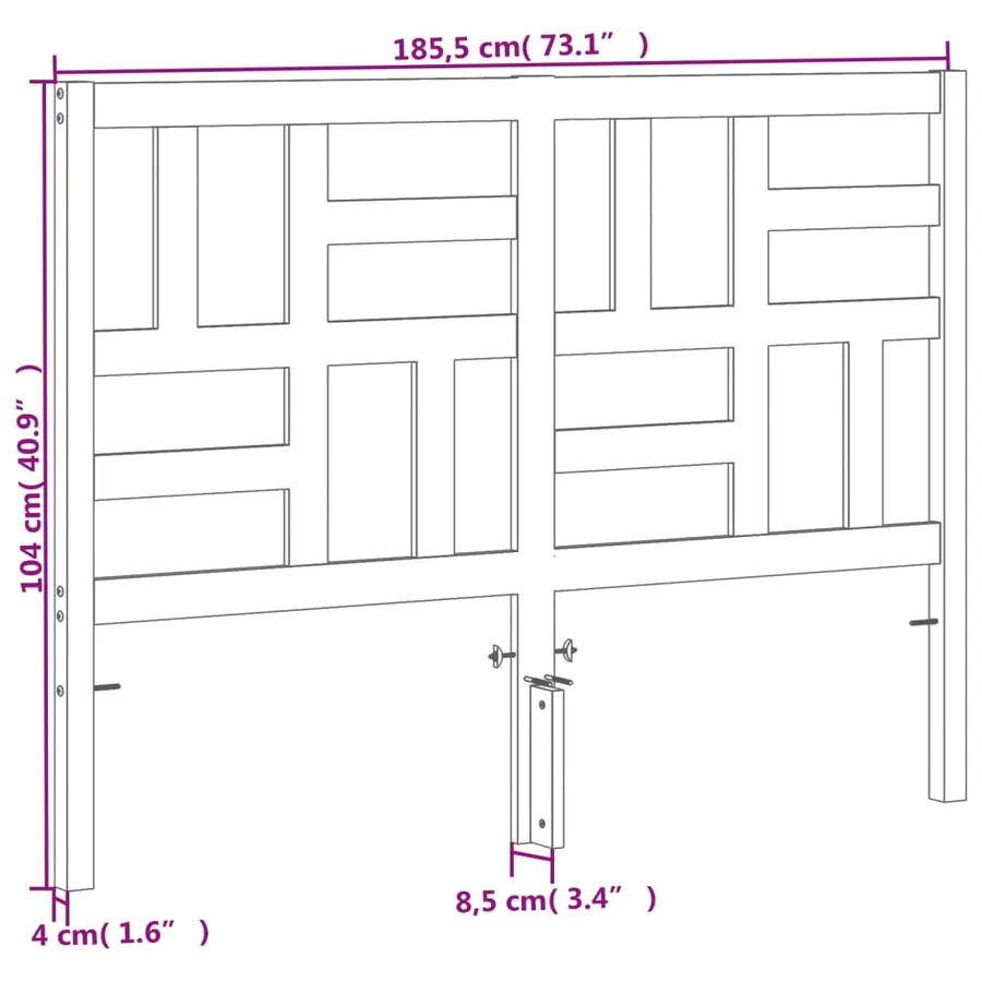 Tête de lit cire marron 180 cm bois massif de pin - 9