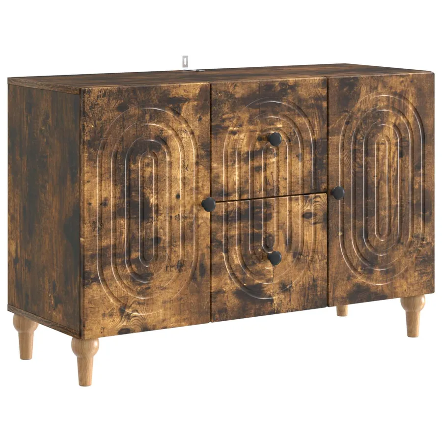 Meuble TV Chêne fumé 89 x 34,5 x 60 cm Bois d'ingénierie - 2