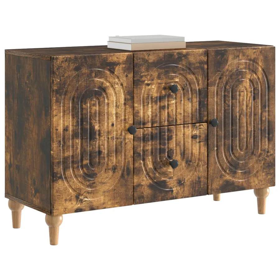 Meuble TV Chêne fumé 89 x 34,5 x 60 cm Bois d'ingénierie - 3