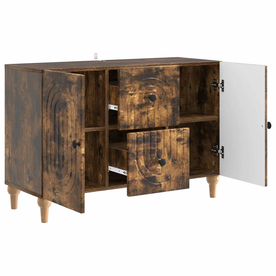 Meuble TV Chêne fumé 89 x 34,5 x 60 cm Bois d'ingénierie - 5