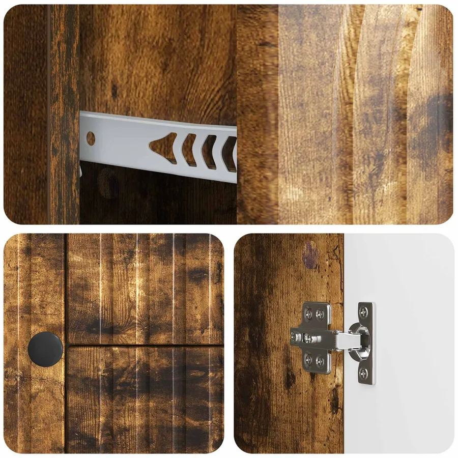 Meuble TV Chêne fumé 89 x 34,5 x 60 cm Bois d'ingénierie - 9