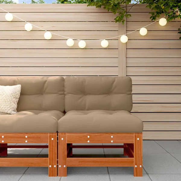 Sofa de jardin milieu Pin massif Pin brun ciré