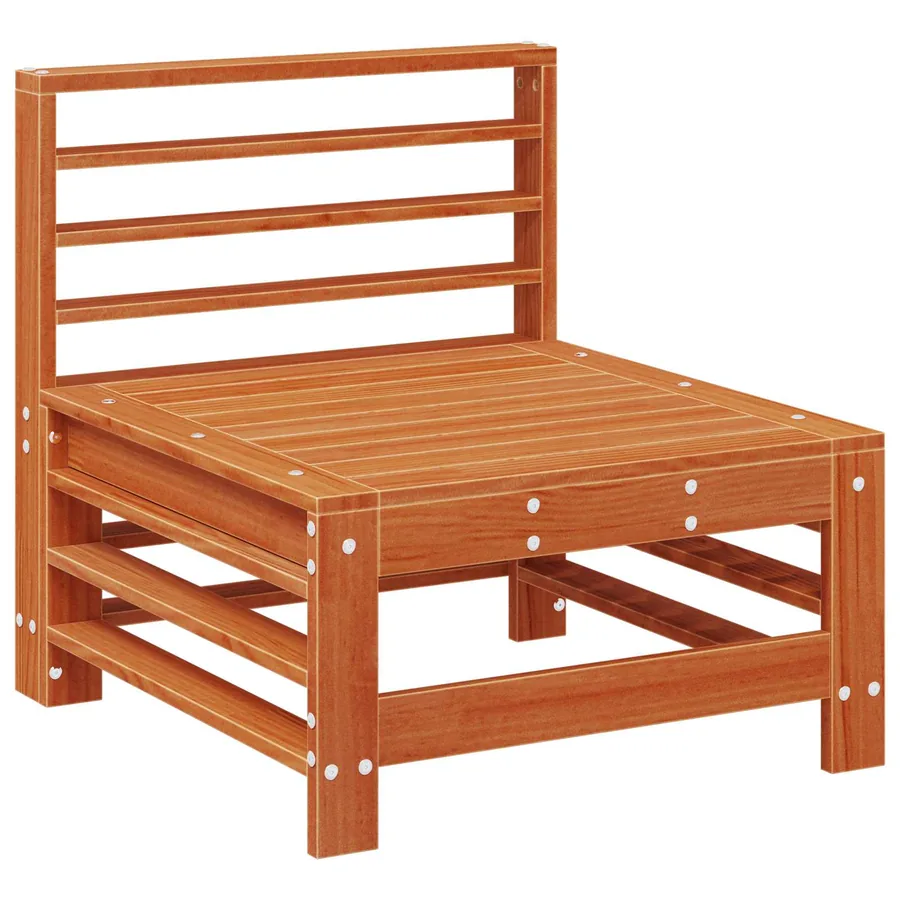 Sofa de jardin milieu Pin massif Pin brun ciré - 2