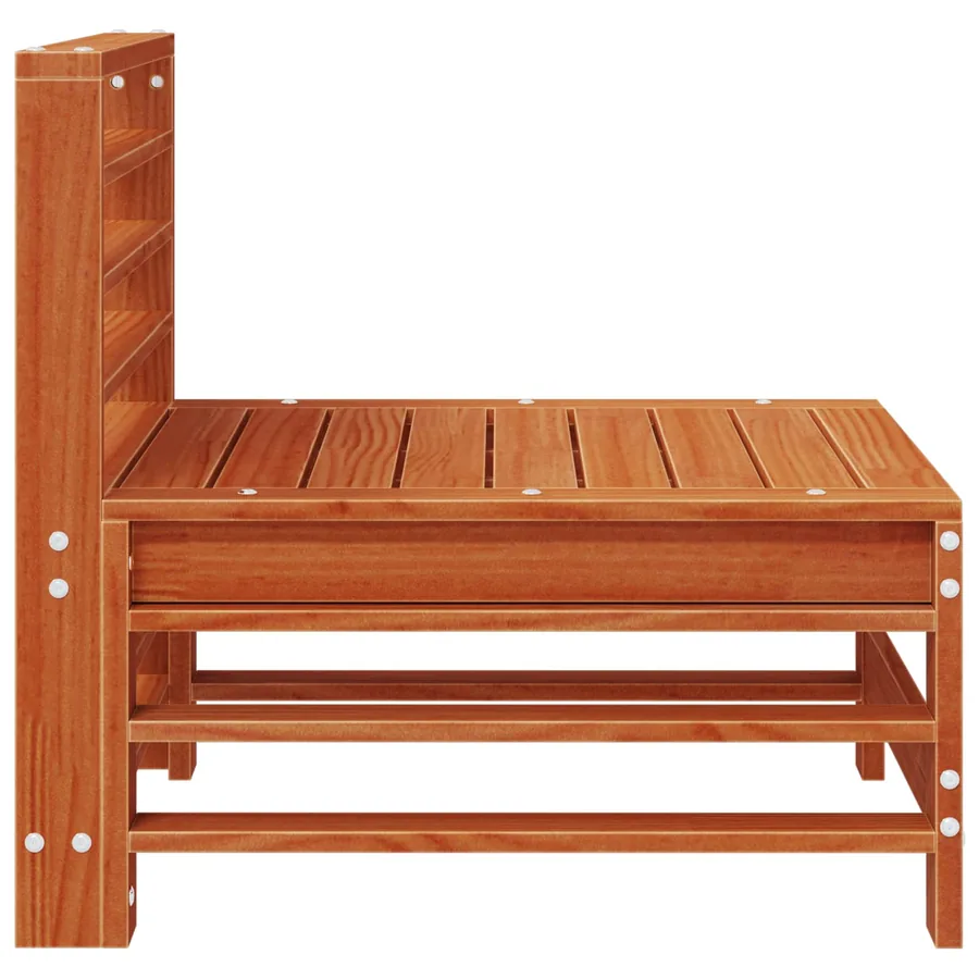 Sofa de jardin milieu Pin massif Pin brun ciré - 4