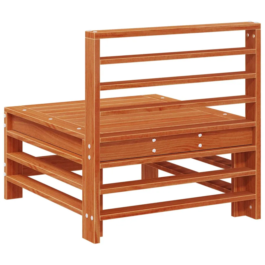 Sofa de jardin milieu Pin massif Pin brun ciré - 5