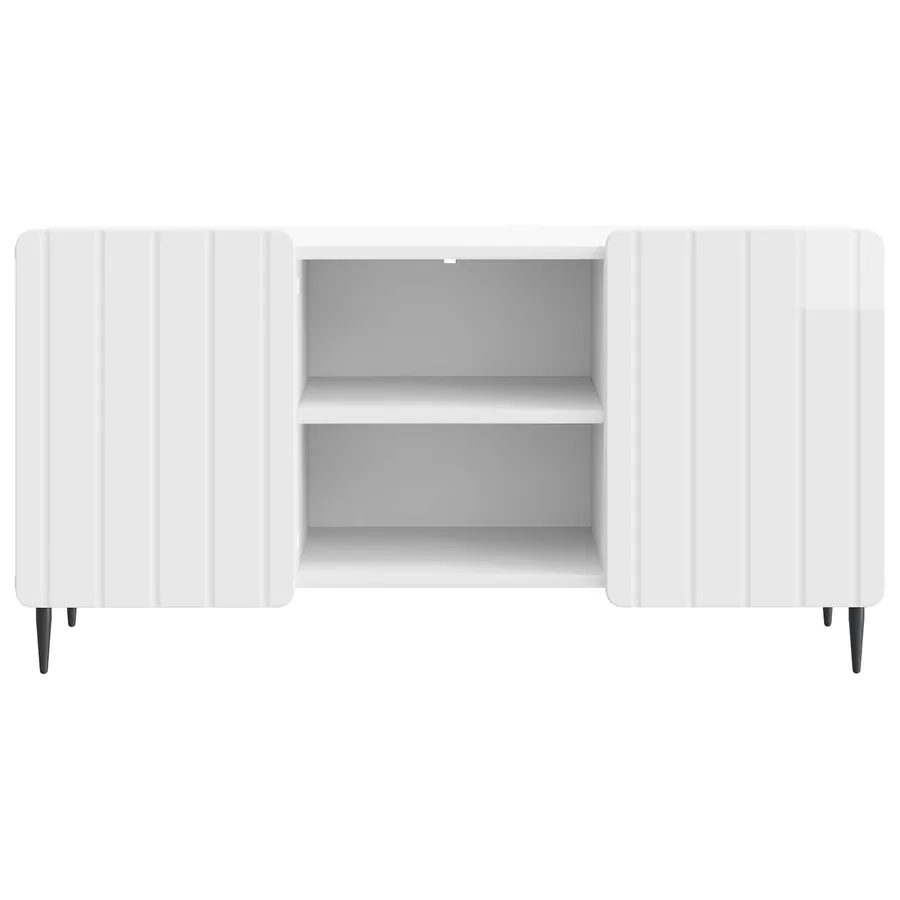 Meuble TV Blanc brillant 102 x 34,5 x 52 cm Bois d'ingénierie - 6