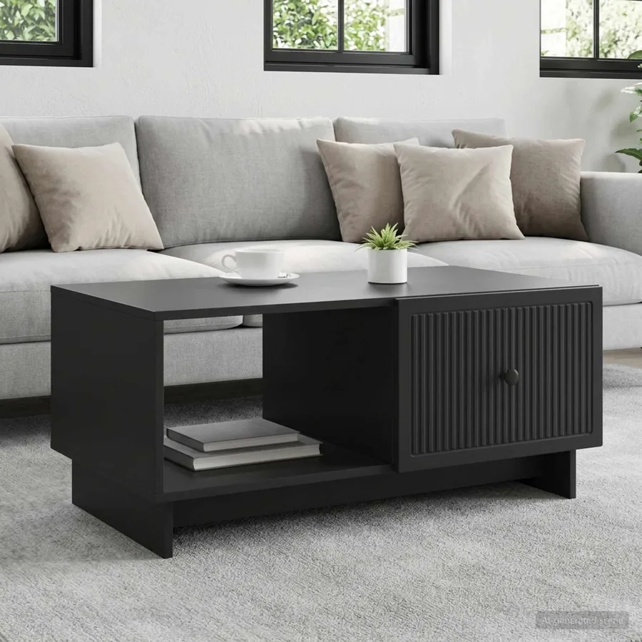 Table basse Noir 90 x 50 x 40 cm Bois d'ingénierie