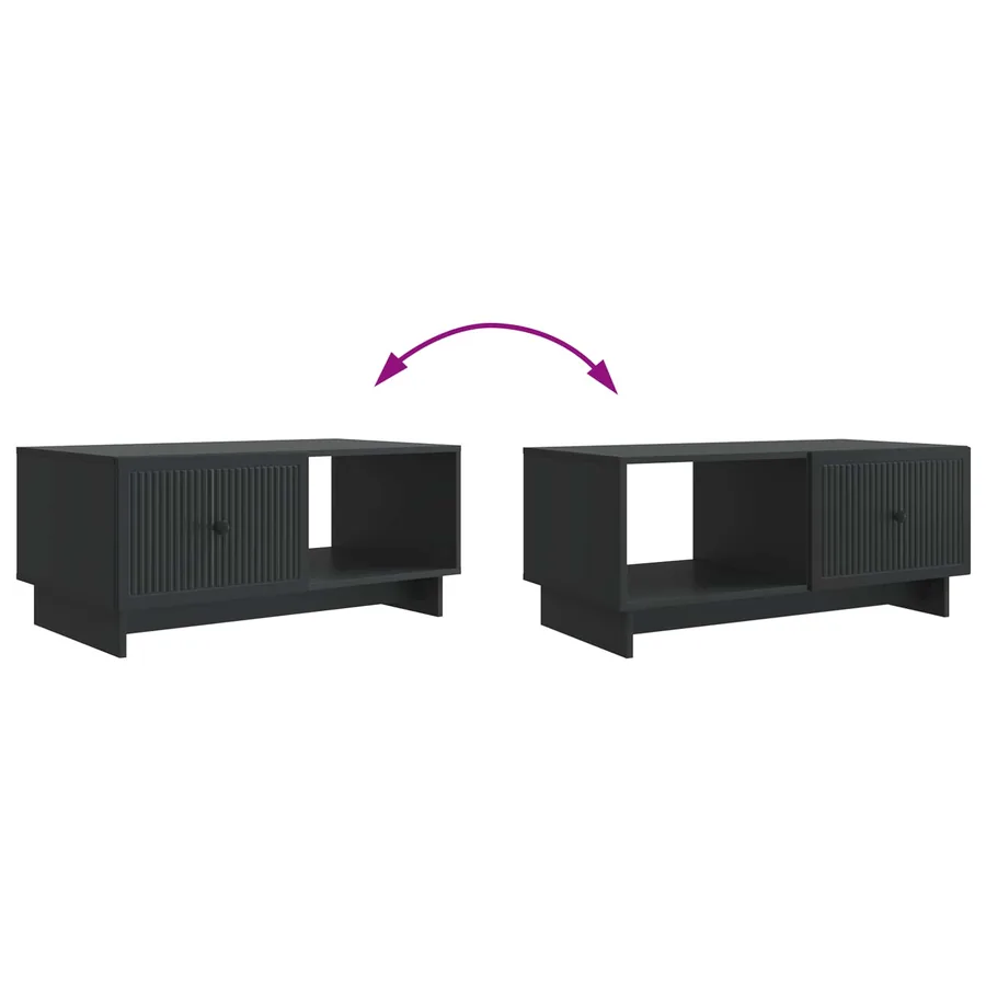 Table basse Noir 90 x 50 x 40 cm Bois d'ingénierie - 8