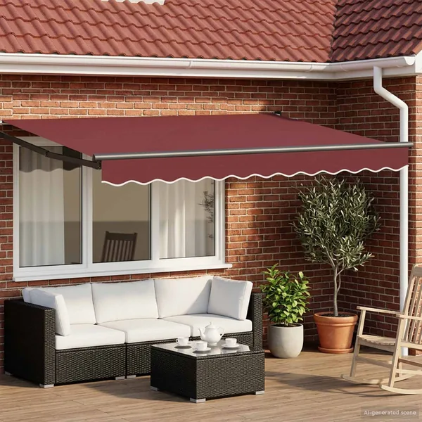 Auvent rétractable électrique Rouge bordeaux 3,5 x 2,5 m