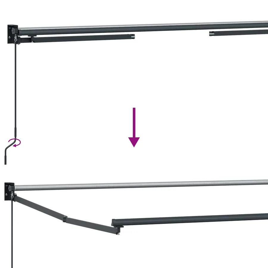 Store rétractable manuel avec LEDs 4 × 3 m - 11