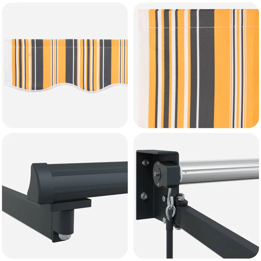 Store rétractable manuel avec LEDs 4 × 3 m - 9