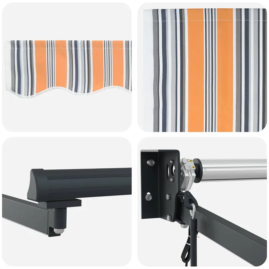 Auvent rétractable électrique Bleu et Orange 3,5 x 2,5 m - 9