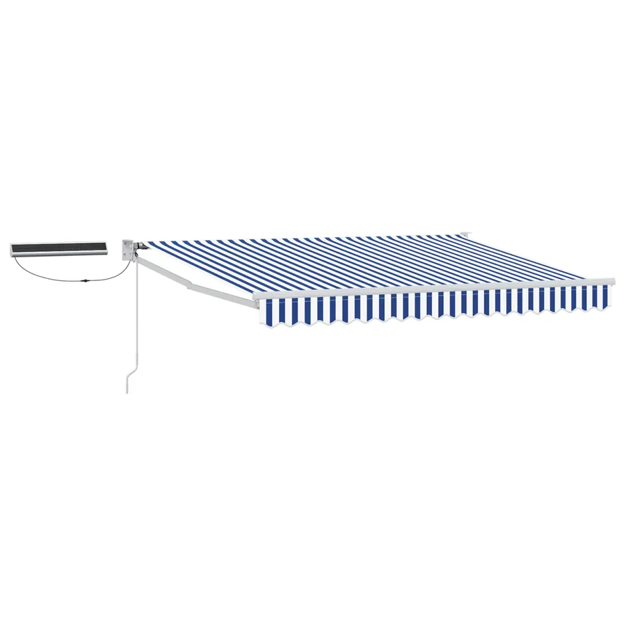 Auvent rétractable électrique Bleu et Blanc 3,5 x 2,5 m - 2