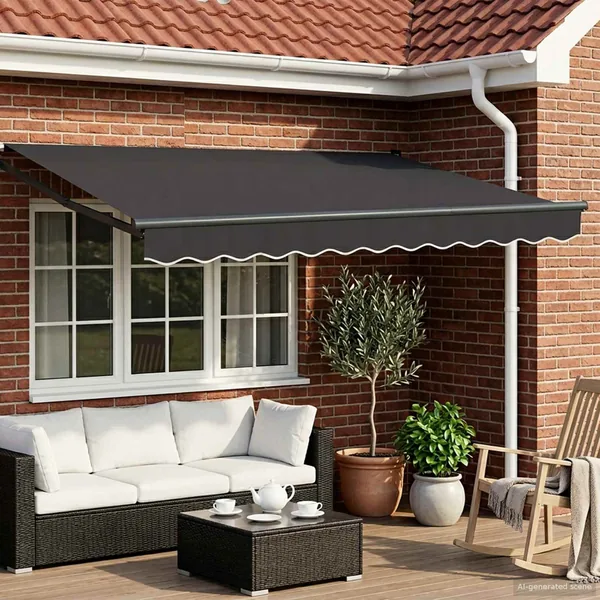 Auvent rétractable électrique Anthracite 3,5 x 2,5 m