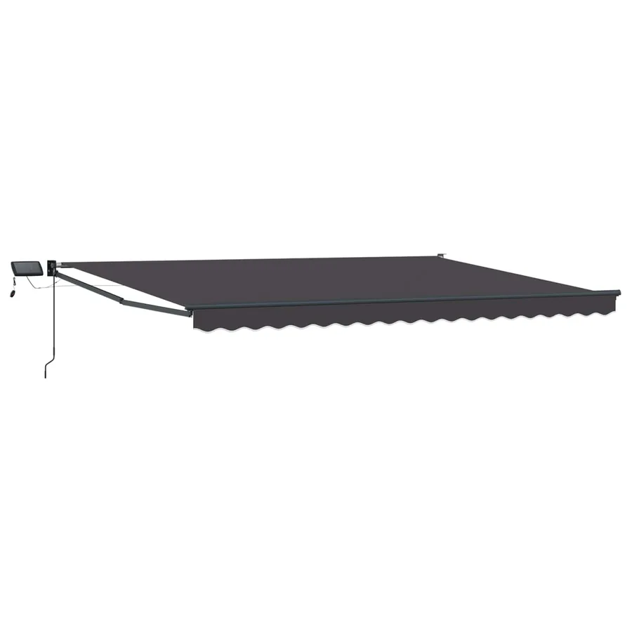 Store rétractable manuel avec LEDs Anthracite 4 × 3 m - 2