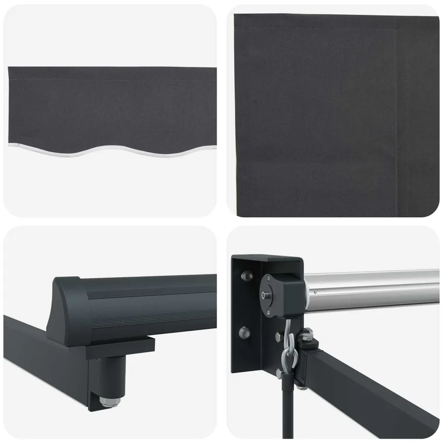 Store rétractable manuel avec LEDs Anthracite 4 × 3 m - 9