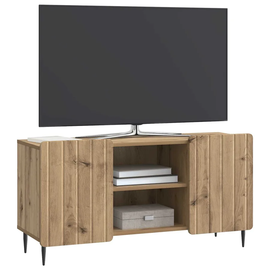 Meuble TV 102 x 34,5 x 52 cm Chêne artisanal Bois d'ingénierie - 3