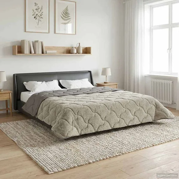 Duvet complet toute l'année Matelassé Gris clair 200 x 200 cm