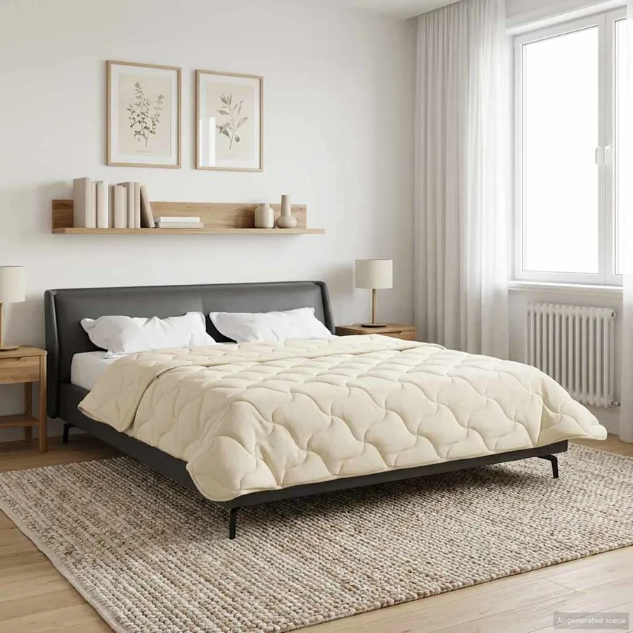 Duvet complet toute l'année Matelassé Crème 220 x 260 cm - 4