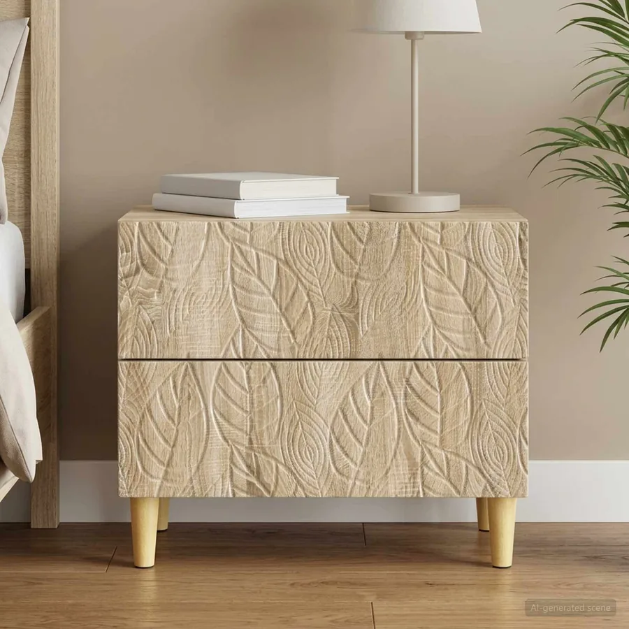 Table de chevet Chêne Sonoma 62 x 34,5 x 48 cm