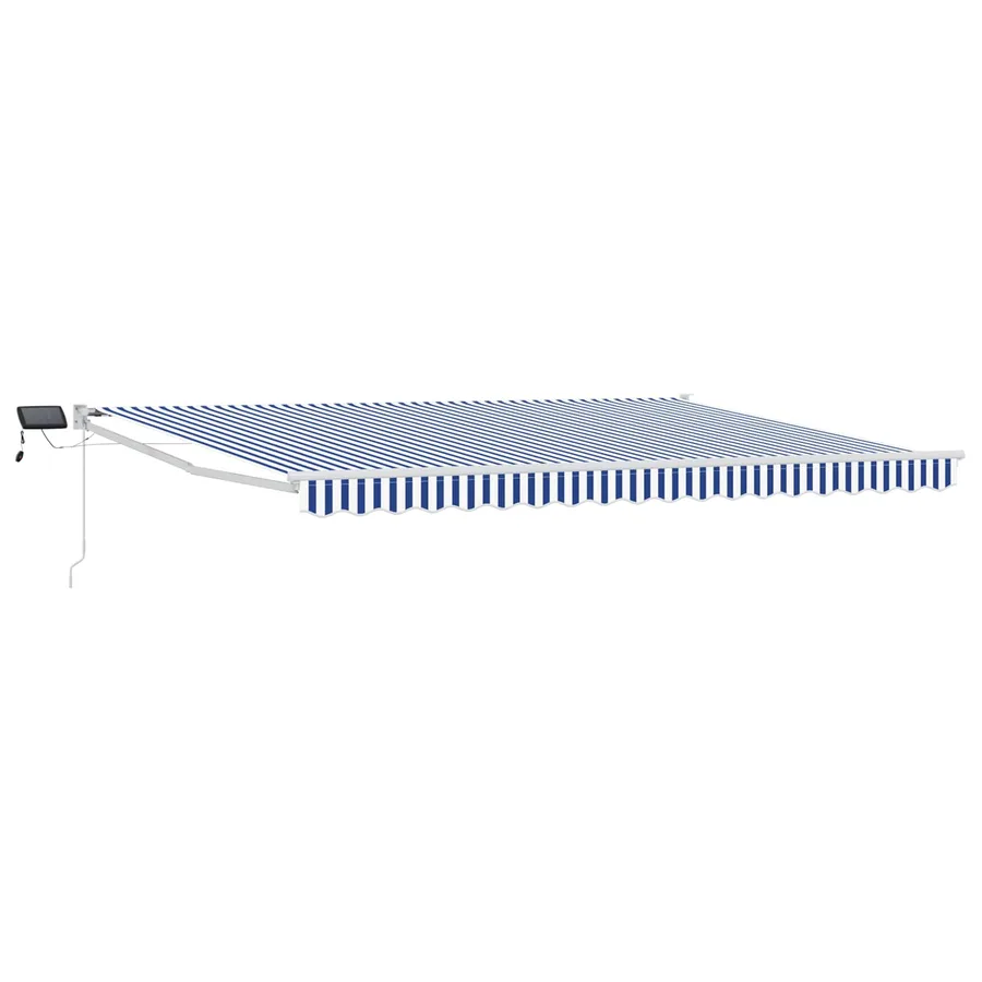 Store rétractable manuel avec LEDs Bleu et Blanc 4,5 × 3 m - 2