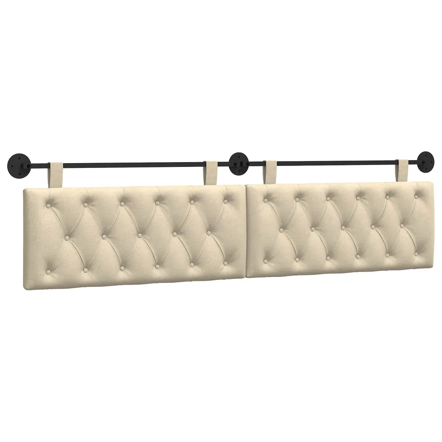 Tête de lit suspendue Crème Tissu - 2