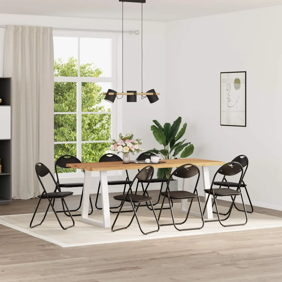 Chaise pliante 8 pcs Noir 48 x 43,5 x 81 cm Simili cuir