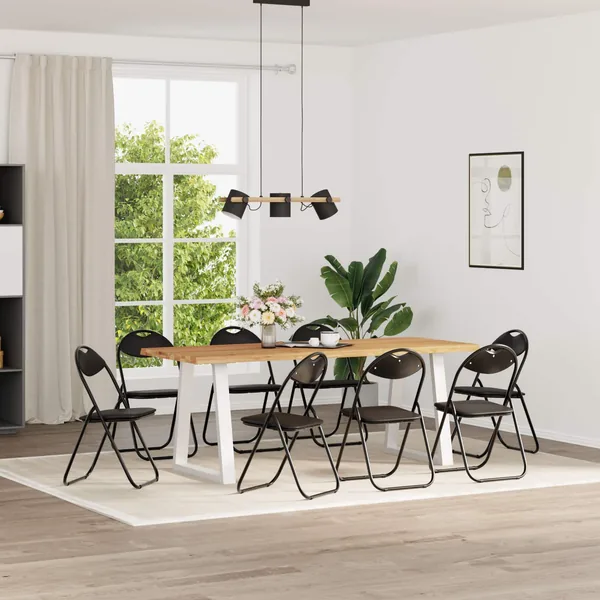 Chaise pliante 8 pcs Noir 48 x 43,5 x 81 cm Simili cuir