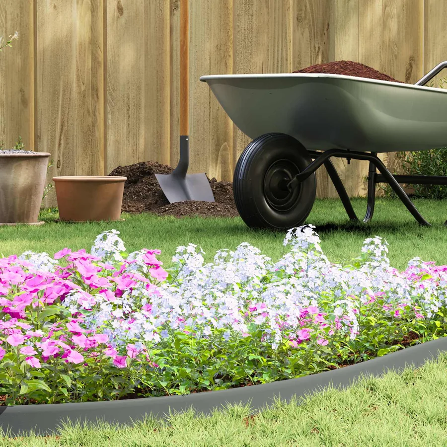 Bordures de pelouse Gris 1000 x 4 x 5 cm Plastique